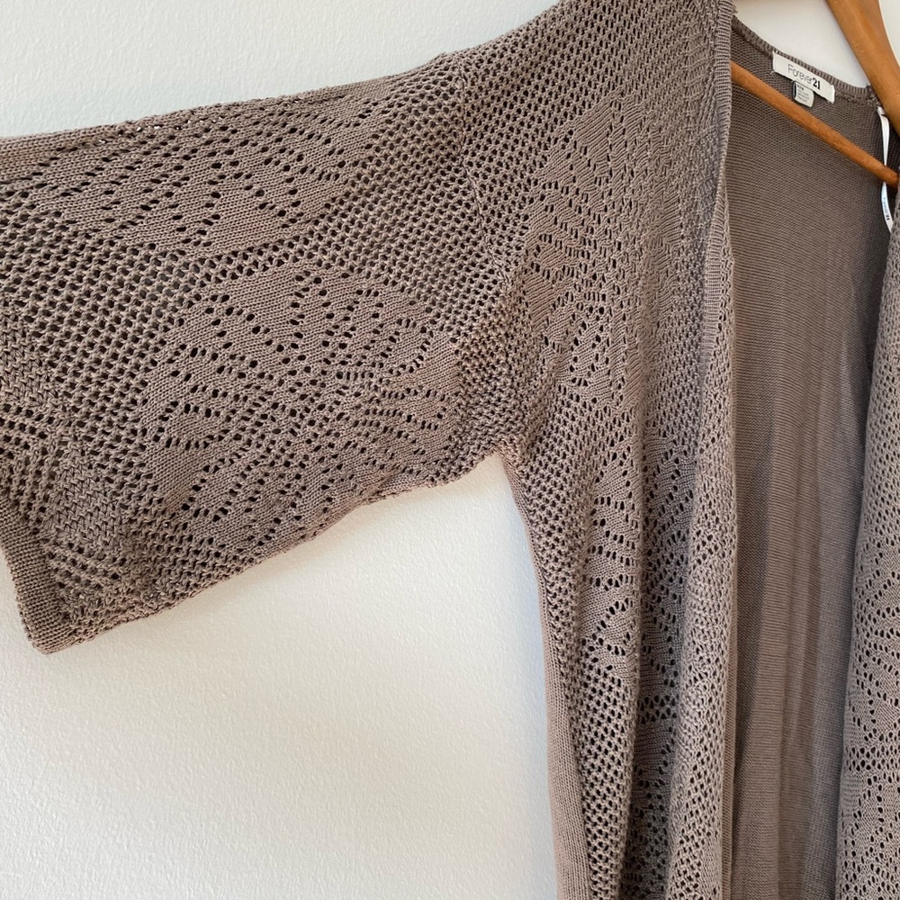 Forever 21 Crochet Gray Kimono Cardigan